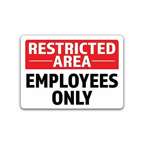 2-Pack Restricted Area Employees Only Vinyl Decal Sticker 7-Inch by 5-Inch