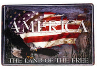 America The Land of The Free Tin Sign, Don't Tread On Me, Home Decor