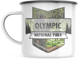 Olympic Washington National Park 12 OZ Enamel Mug Campfire Gift Mug Souvenir