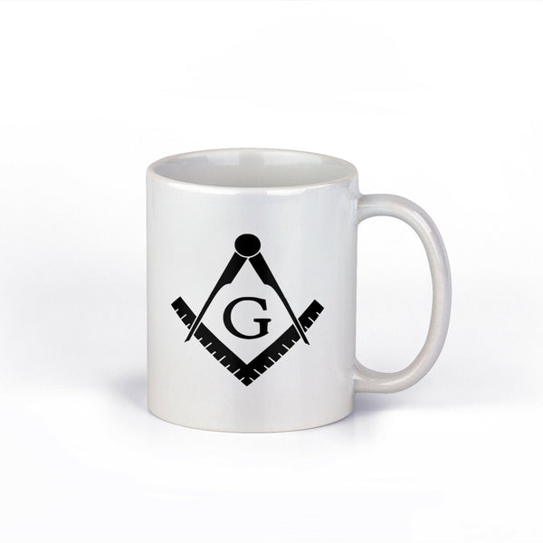 Masonic Square and Compass Cermaic Coffee Mug | Masonic Coffee Cup | 11-Ounce