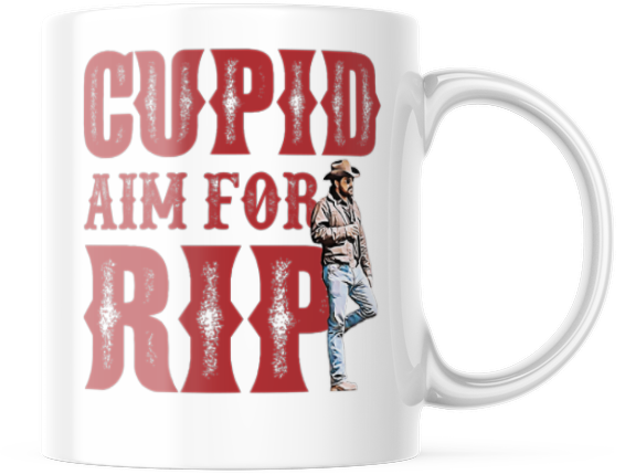 Yellowstone Valentines day Mug. Cupid With RIP M860