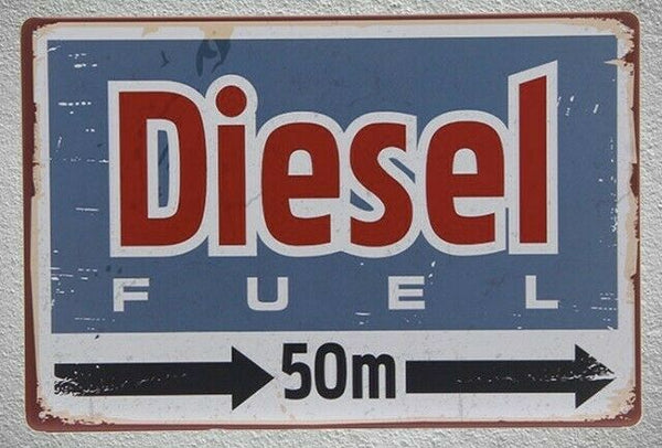 Diesel Fuel sold here retro gas and oil sign