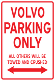 Volvo Parking Only Tin Sign Garage Sign, Parking, Business Sign, Street Sign