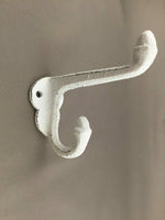 PACK OF 10 Antique Shabby Chic White Acorn Cast Iron Coat & Hat Hook