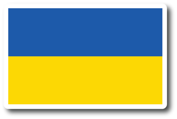 3x5 Inch Ukraine Plain Premium Quality Flag Ukrainian 2 Pack Laminated Sticker .