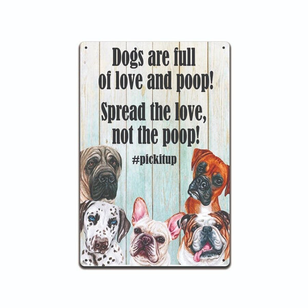 ALUMINUM YARD SIGN 8X12 NO DOGS POOPING OR PEEING ON LAWN  CUTE PET SIGN TS600