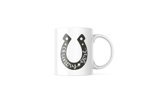 Country Girl Mugs 11-Ounce White Ceramic Coffee Mug Cowgirl Mug Rodeo Gifts M321