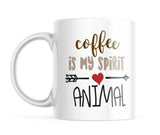 Coffee Is My Spirit Animal Mug | Funny Hot Cocoa Coffee Cup | 11-Ounce Mug