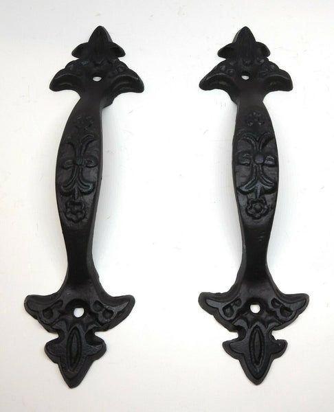 Pack of 10 Cast Iron Large & Fancy Antique Replica Drawer Pull/Barn Gate Handle