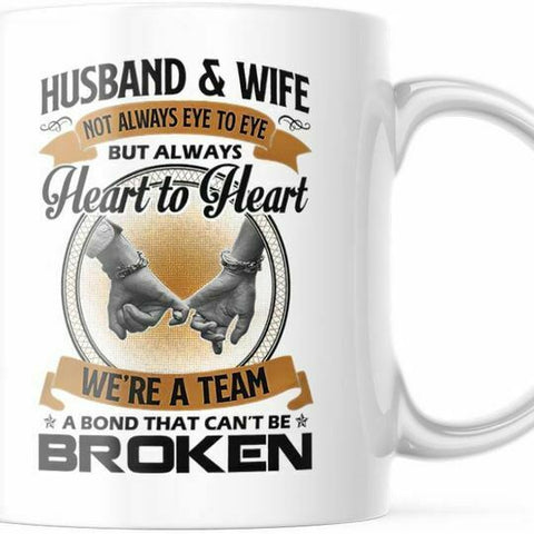 Husband And Wife Coffee Mug Not Always Eye To Eye But Always Heart To Heart M811