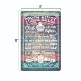 Porch Rules Metal Tin Sign - Home Porch Decor, Outdoor Porch Sign, Summer, TS611