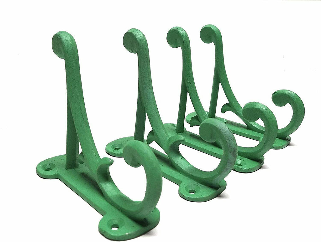 4 Pack Garden Green Shabby Chic Cast Iron Decorative Wall Hooks – Dave's  Rustic Decor & More