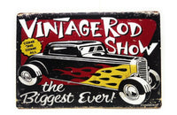 Vintage Hot-Rod Show. The Biggest Ever Tin Sign, Garage Rules Tin Sign