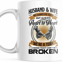 Husband And Wife Coffee Mug Not Always Eye To Eye But Always Heart To Heart M811