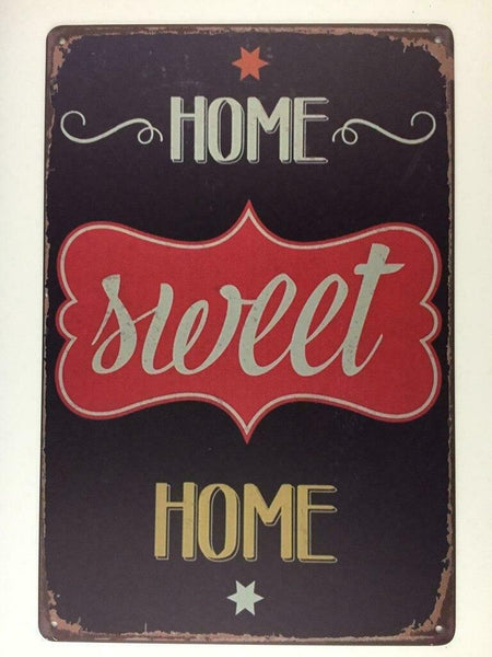 Home Sweet Home TIN SIGN metal poster All Welcome