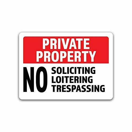 2-Pack Private Property No Soliciting No Loitering No Trespassing Vinyl Decal