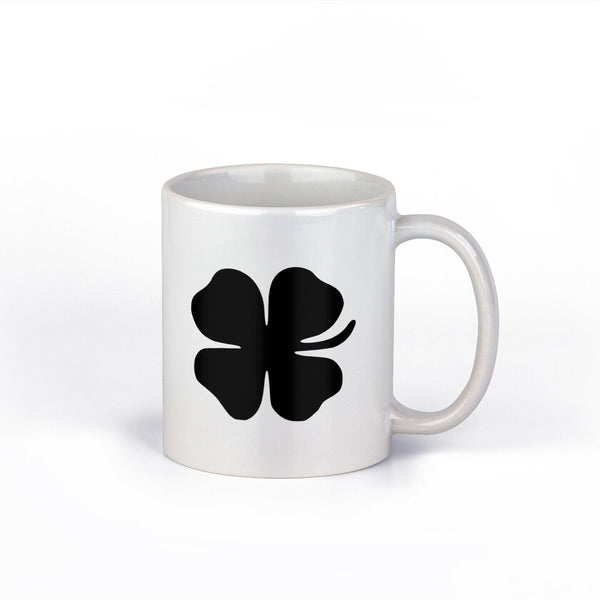 4 Leaf Clover Coffee Mug | Luck of Four Leaf Clover Coffee Cup | 11-Ounce Mug |