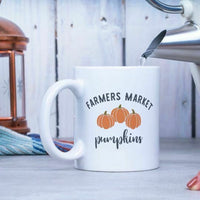 Coffee Mug Fall harvest Farmers Market Pumpkins 11 OZ White Cup M767