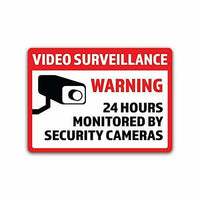 4-Pack Video Surveillance Vinyl Decal Sticker 7-Inch by 5-Inch Premium Quality