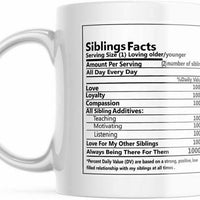 Siblings Fact Cup. Fun 11 OZ Coffee Mug Gift M785