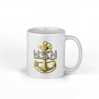 Navy E7 CPO Chief Petty Officer Collar Ceramic 11 Ounce Coffee Mug