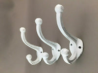 PACK OF 10 Antique Shabby Chic White Acorn Coat Cast Iron Wall Hook