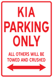 Kia Parking Only Tin Sign Garage Sign, Parking, Business Sign, Street Sign