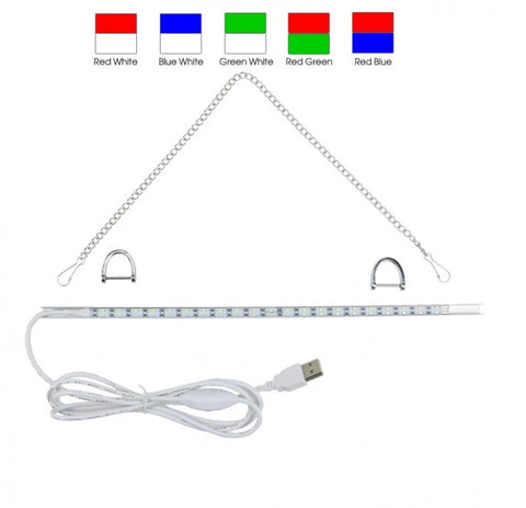 Dual Light Color LED Bar 5V USB Powered for 1 OR 2 Piece Acrylic Plate signs